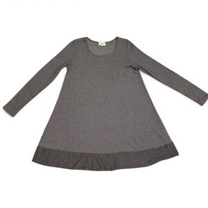 Anthropologie Grey Long Sleeve Babydoll Dress
